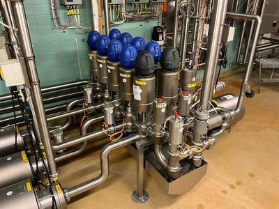 Overview picture of Alfa laval pneumatic valve station